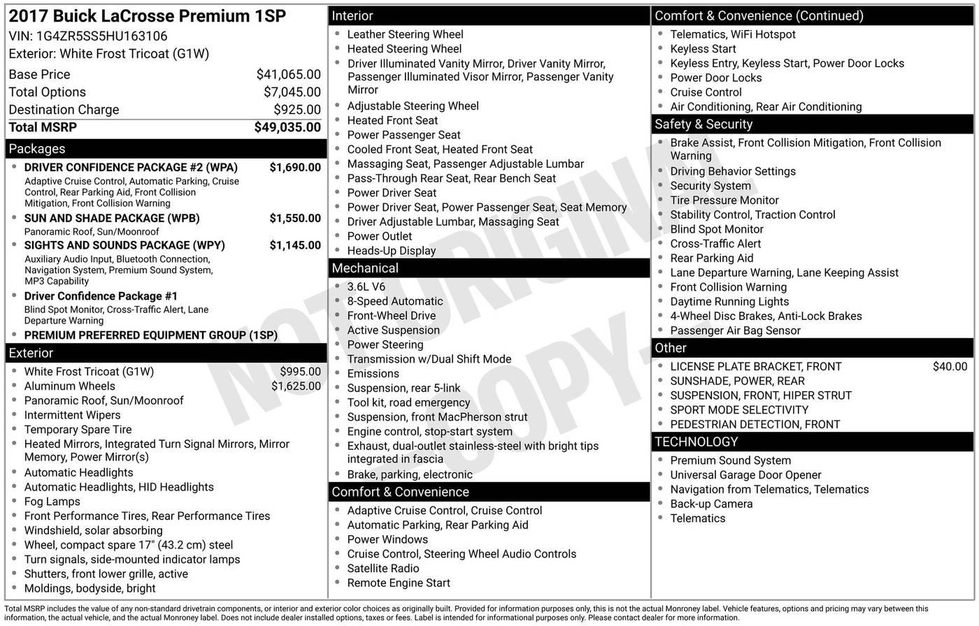 2017 Buick LaCrosse Premium in Manvel TX For Sale - Image 1