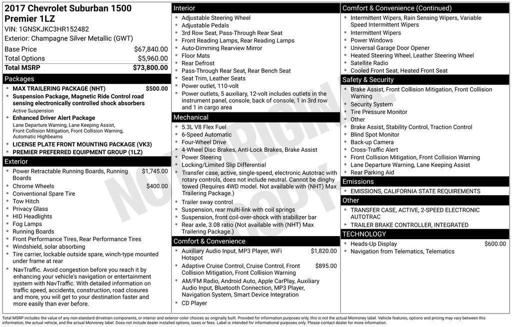 2017 Chevrolet Suburban Premier in Santa Clara CA For Sale - Image 1