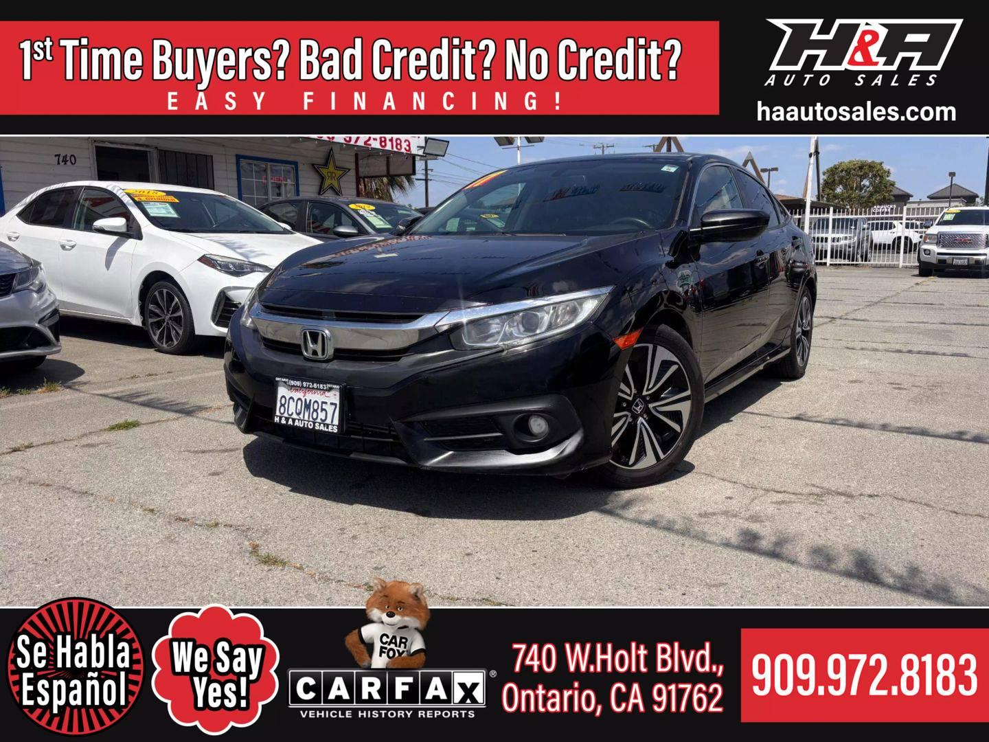 2017 Honda Civic EX-L in Ontario CA For Sale - Image 1