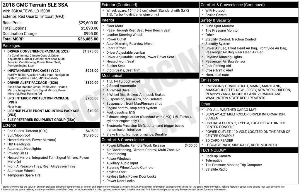 2018 GMC Terrain SLE in Denver CO For Sale - Image 1