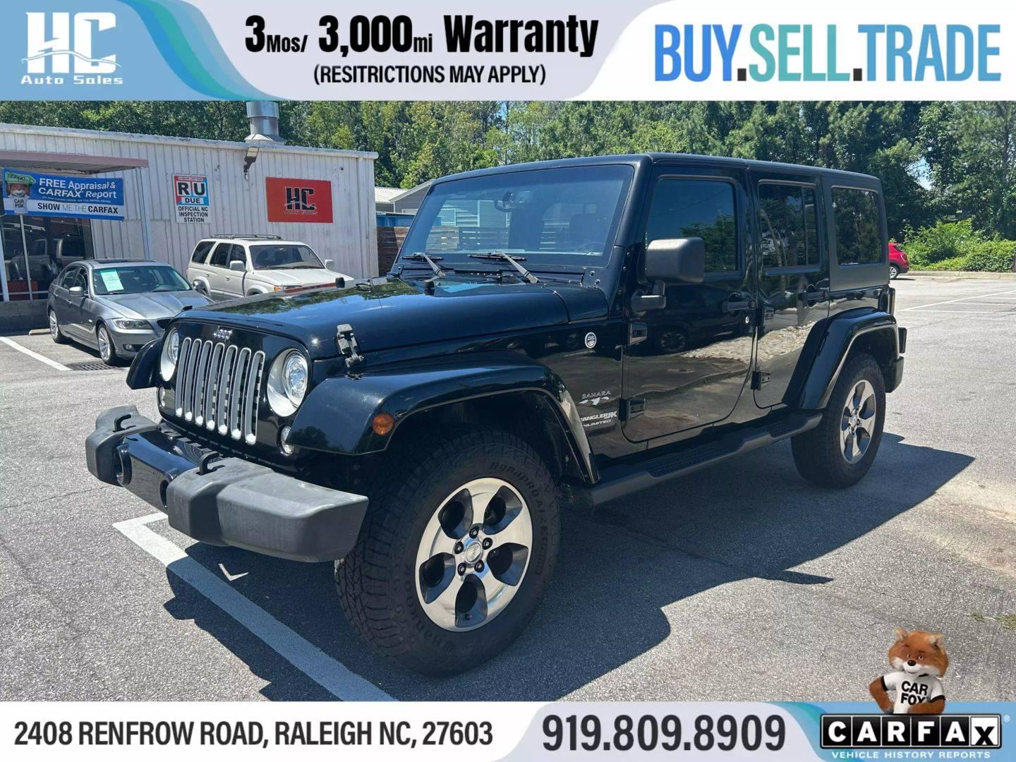 2018 Jeep Wrangler Sahara in Raleigh NC For Sale - Image 1