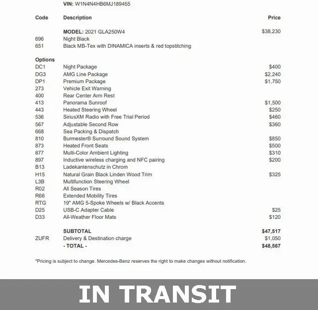 2021 Mercedes-Benz GLA GLA 250 in Silver Spring MD For Sale - Image 1
