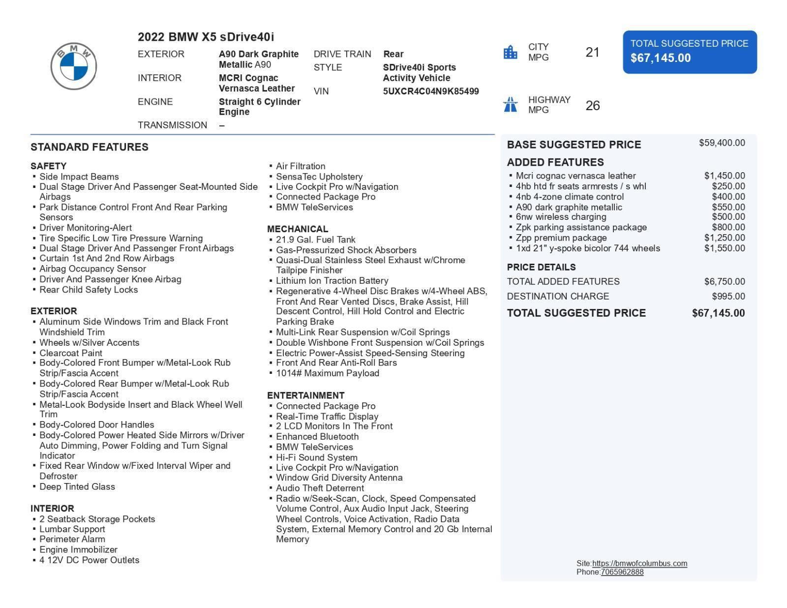 2022 BMW X5 40i in Columbus GA For Sale - Image 1