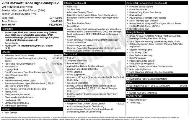 2023 Chevrolet Tahoe High Country in Pensacola FL For Sale - Image 1