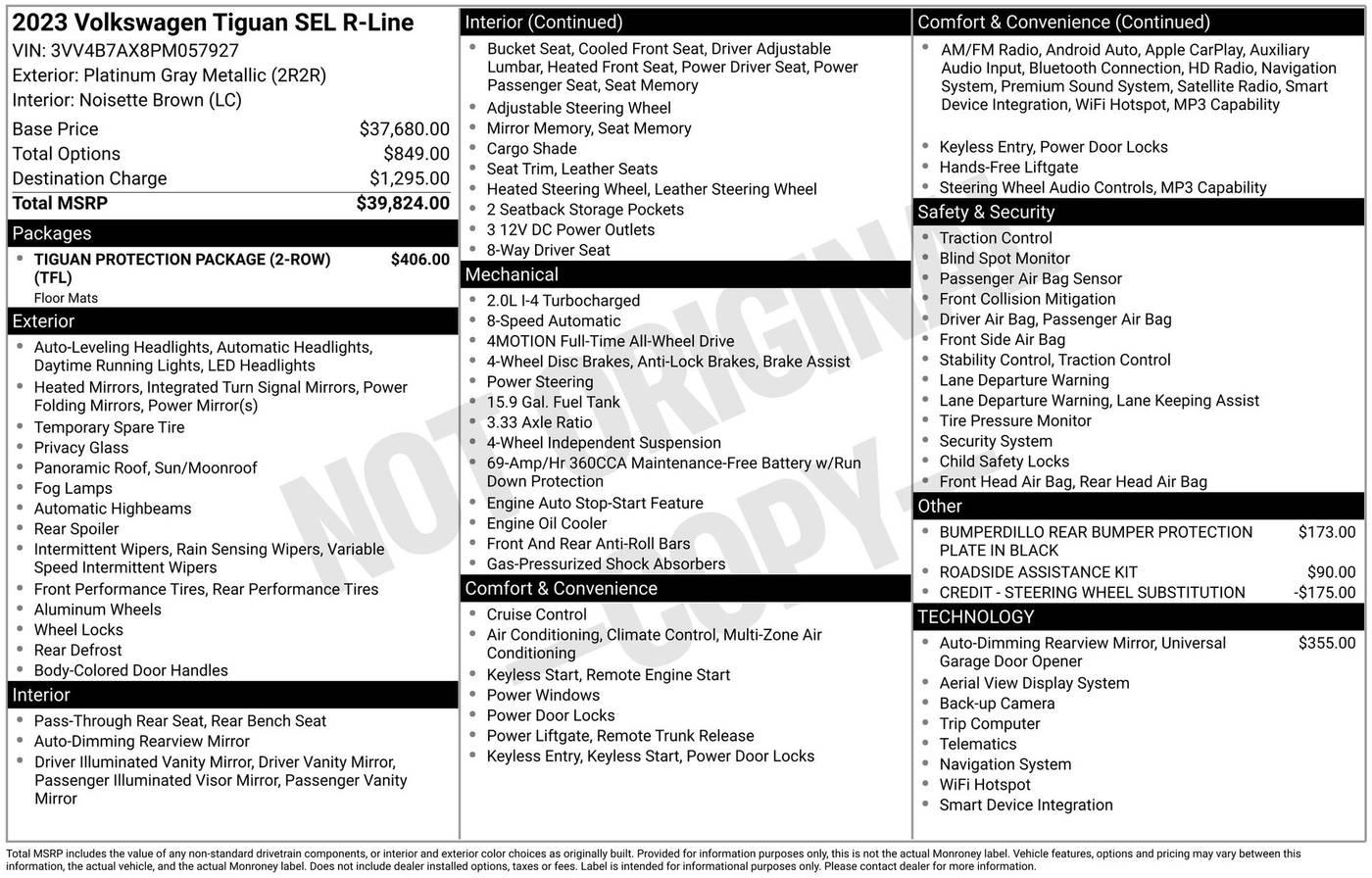 2023 Volkswagen Tiguan SEL R-Line in Schaumburg IL For Sale - Image 1